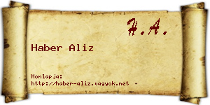 Haber Aliz névjegykártya